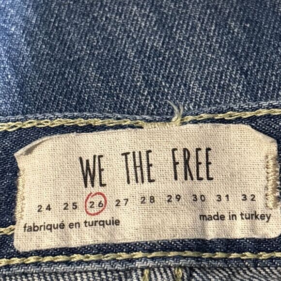 Free People We The Free Women’s 26 Straight Leg Jeans Maggie Distressed Denim - Picture 2 of 16